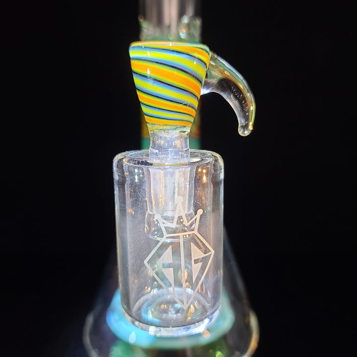 Augy 15" Linework Collins Perc 38 mm Beaker Bong Glass Pipe Augy Glass   