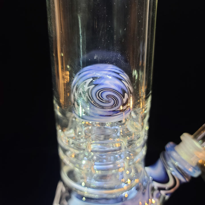 Augy 15" Linework Brick Stack Beaker Bong with Inline Ash Catcher Glass Pipe Augy Glass   