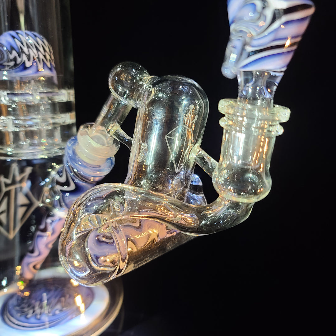 Augy 15" Linework Brick Stack Beaker Bong with Inline Ash Catcher Glass Pipe Augy Glass   