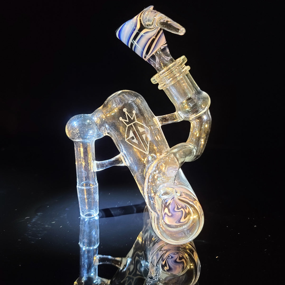 Augy 15" Linework Brick Stack Beaker Bong with Inline Ash Catcher Glass Pipe Augy Glass   