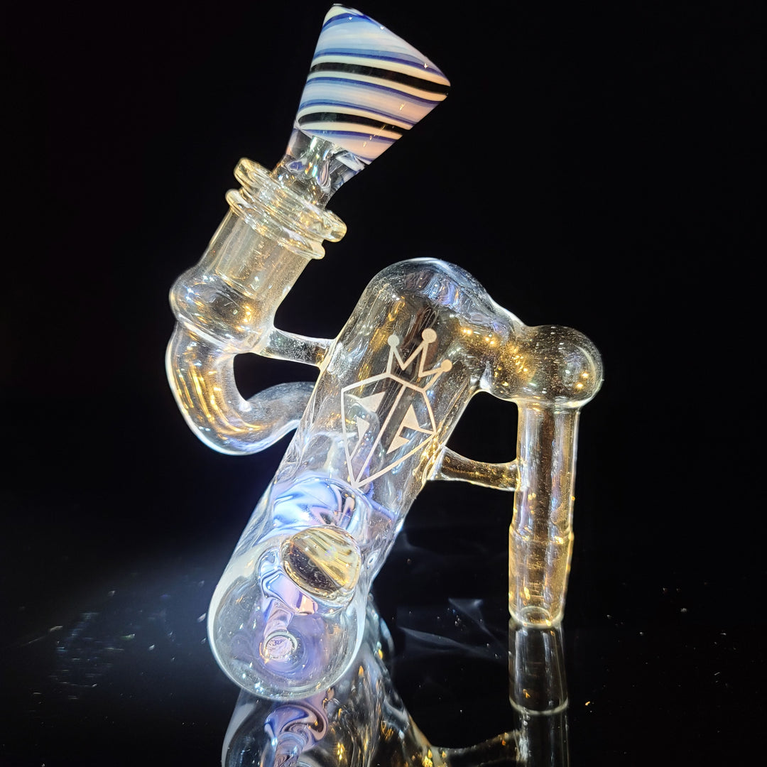 Augy 15" Linework Brick Stack Beaker Bong with Inline Ash Catcher Glass Pipe Augy Glass   