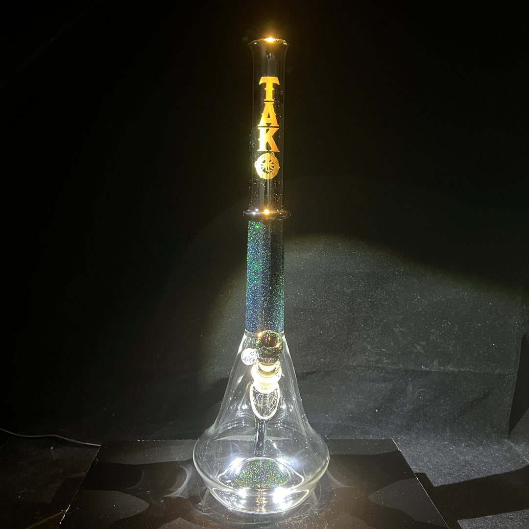 Black and Gold Opal Bong Glass Pipe Tako Glass   