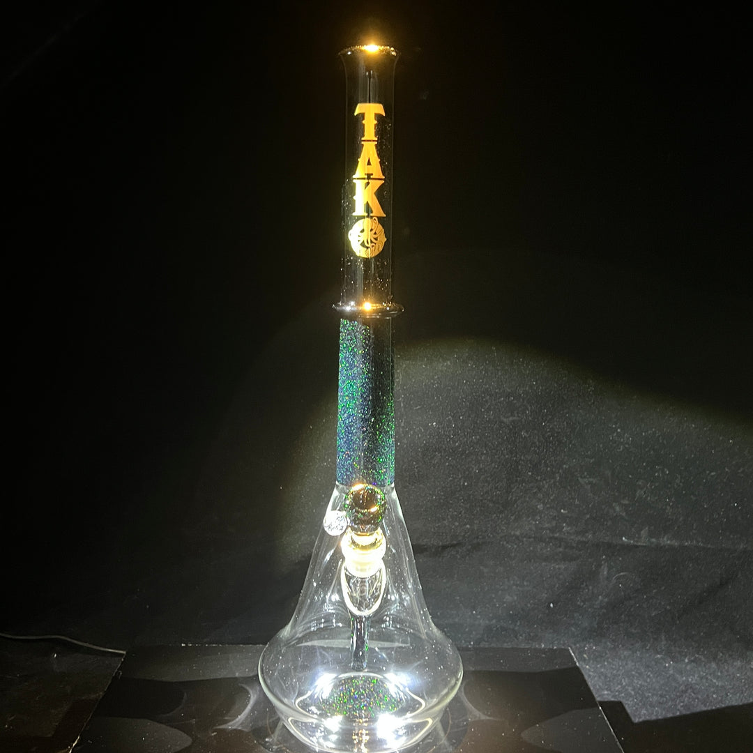 Black and Gold Opal Bong Glass Pipe Tako Glass   