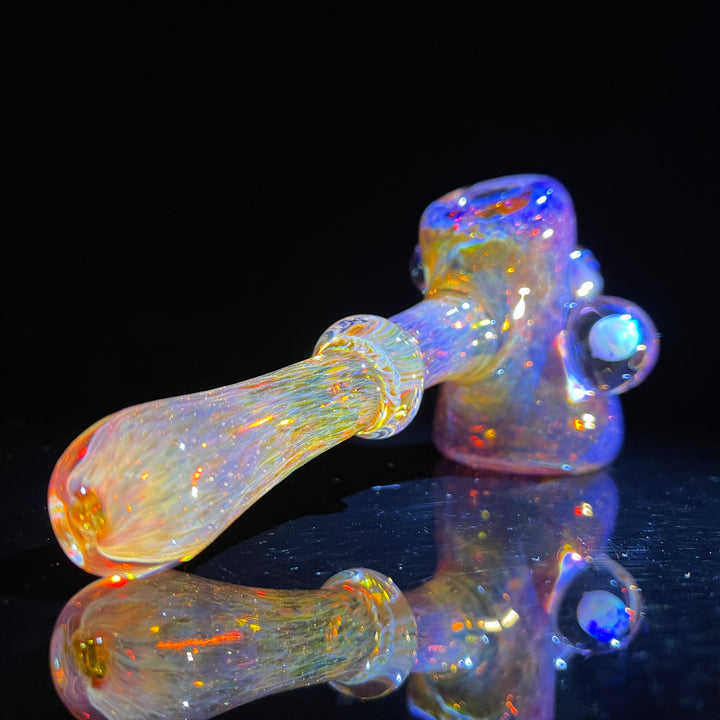 Mushroom and White Planet Opal Drop Hammer Glass Pipe Beezy Glass   