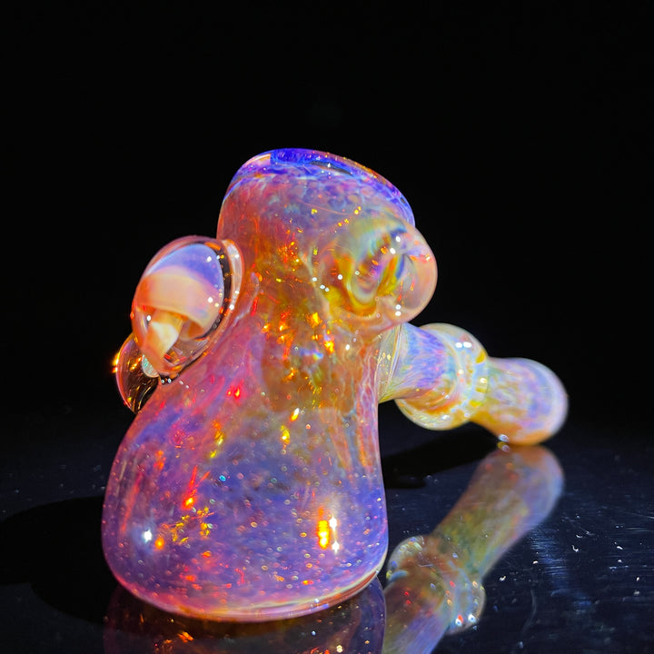 Mushroom and White Planet Opal Drop Hammer Glass Pipe Beezy Glass   