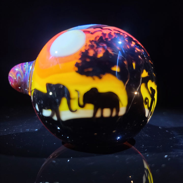 Safari Disc Flip Spoon Glass Pipe Chillery Bogart   