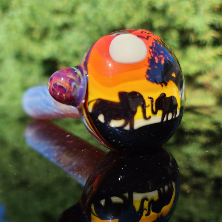 Safari Disc Flip Spoon Glass Pipe Chillery Bogart   