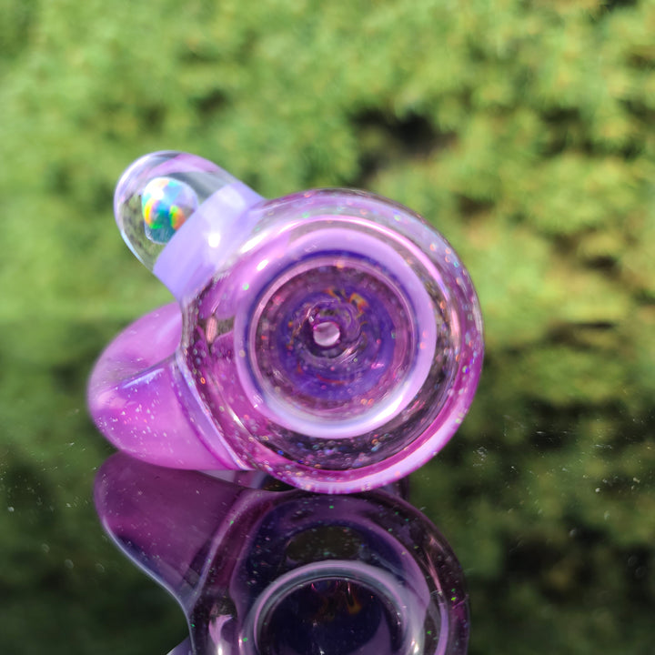 Pink Slyme Flatmouth Chillum with Horn and Opal Glass Pipe Chillery Bogart   