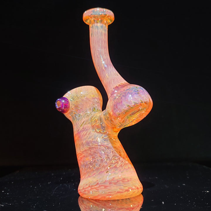 Sunset Bubbler with Purple Carb Glass Pipe Cose Glass   