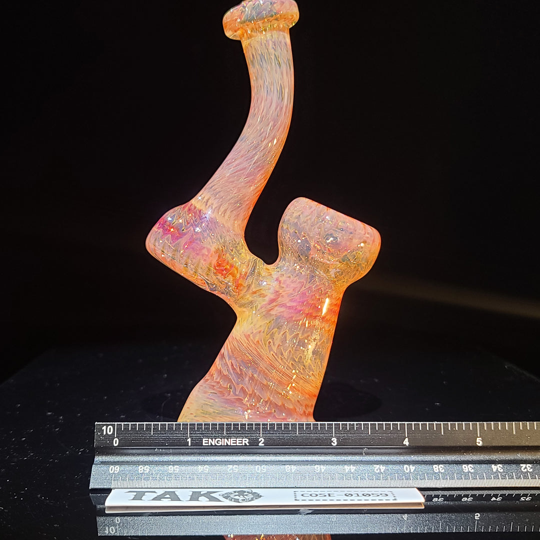 Sunset Bubbler with Black Carb Glass Pipe Cose Glass   