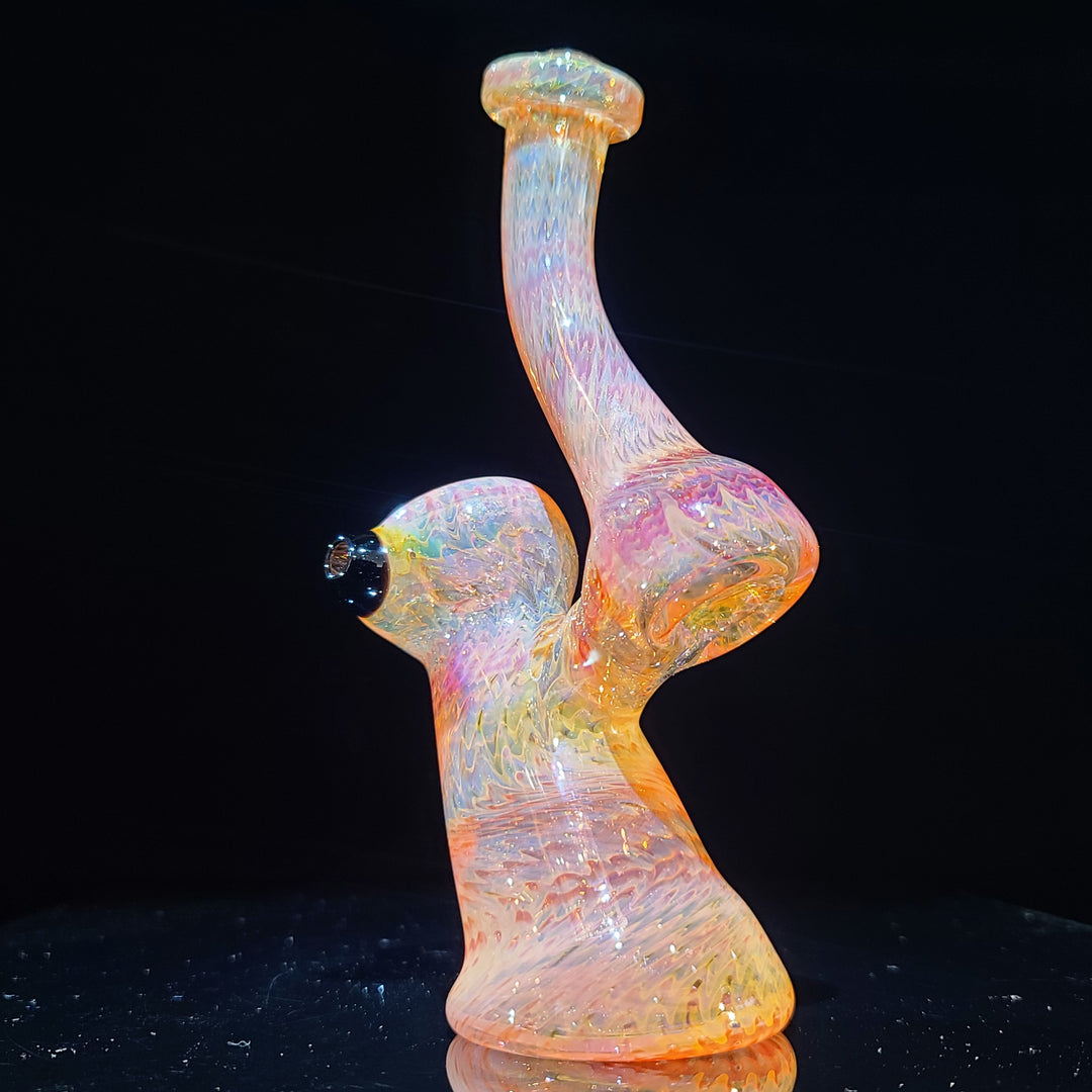 Sunset Bubbler with Black Carb Glass Pipe Cose Glass   