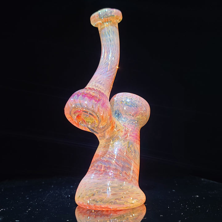Sunset Bubbler with Black Carb Glass Pipe Cose Glass   