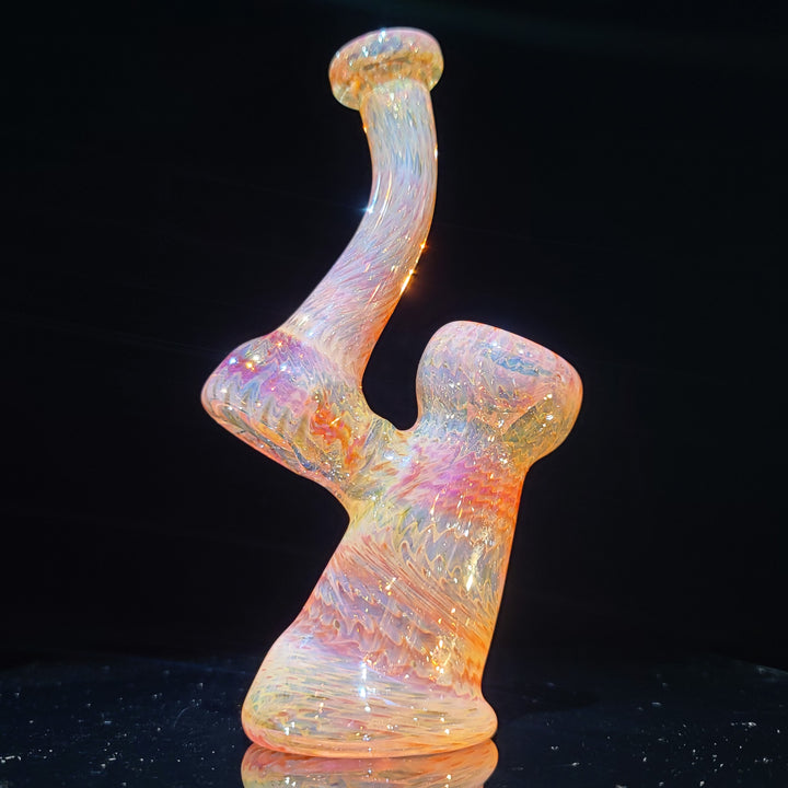 Sunset Bubbler with Black Carb Glass Pipe Cose Glass   