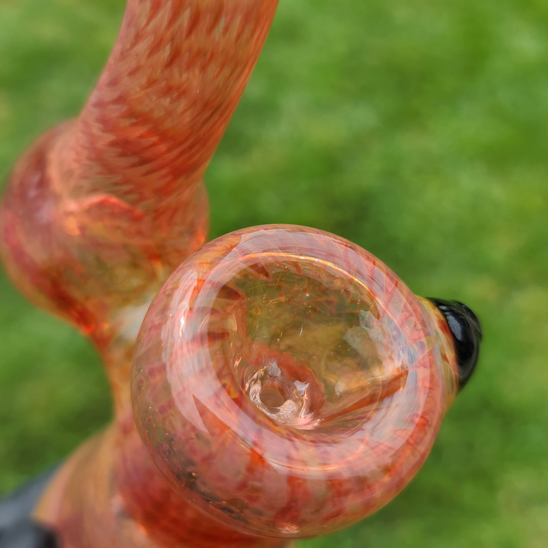 Sunset Bubbler with Black Carb Glass Pipe Cose Glass   