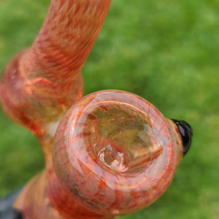 Sunset Bubbler with Black Carb Glass Pipe Cose Glass   