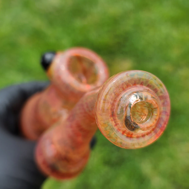 Sunset Bubbler with Black Carb Glass Pipe Cose Glass   