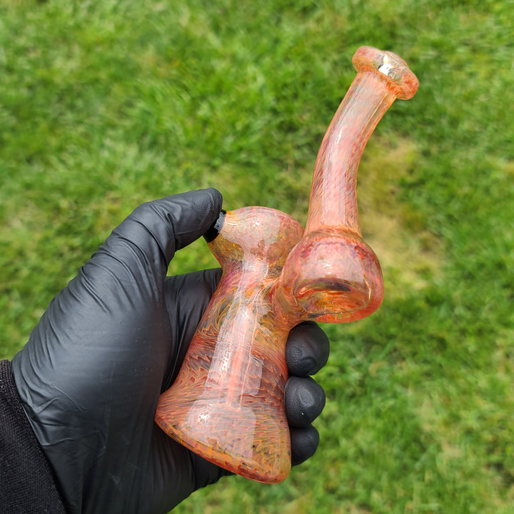 Sunset Bubbler with Black Carb Glass Pipe Cose Glass   