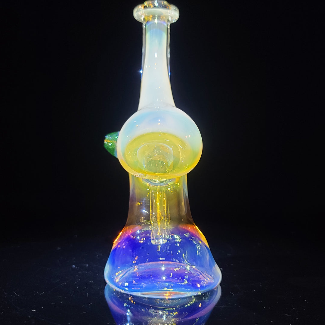 Gold Fume Bubbler with Green Carb Glass Pipe Cose Glass   