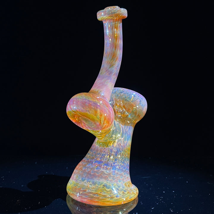 Sunset Bubbler with Black Carb Glass Pipe Cose Glass   