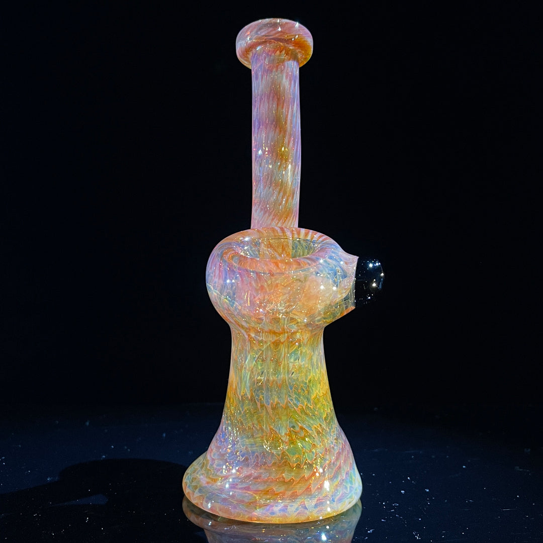 Sunset Bubbler with Black Carb Glass Pipe Cose Glass   