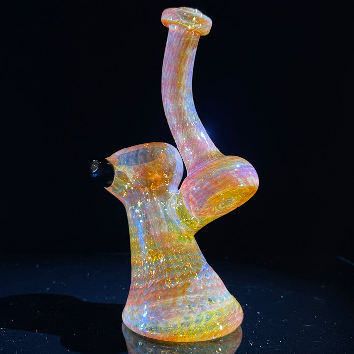 Sunset Bubbler with Black Carb Glass Pipe Cose Glass   