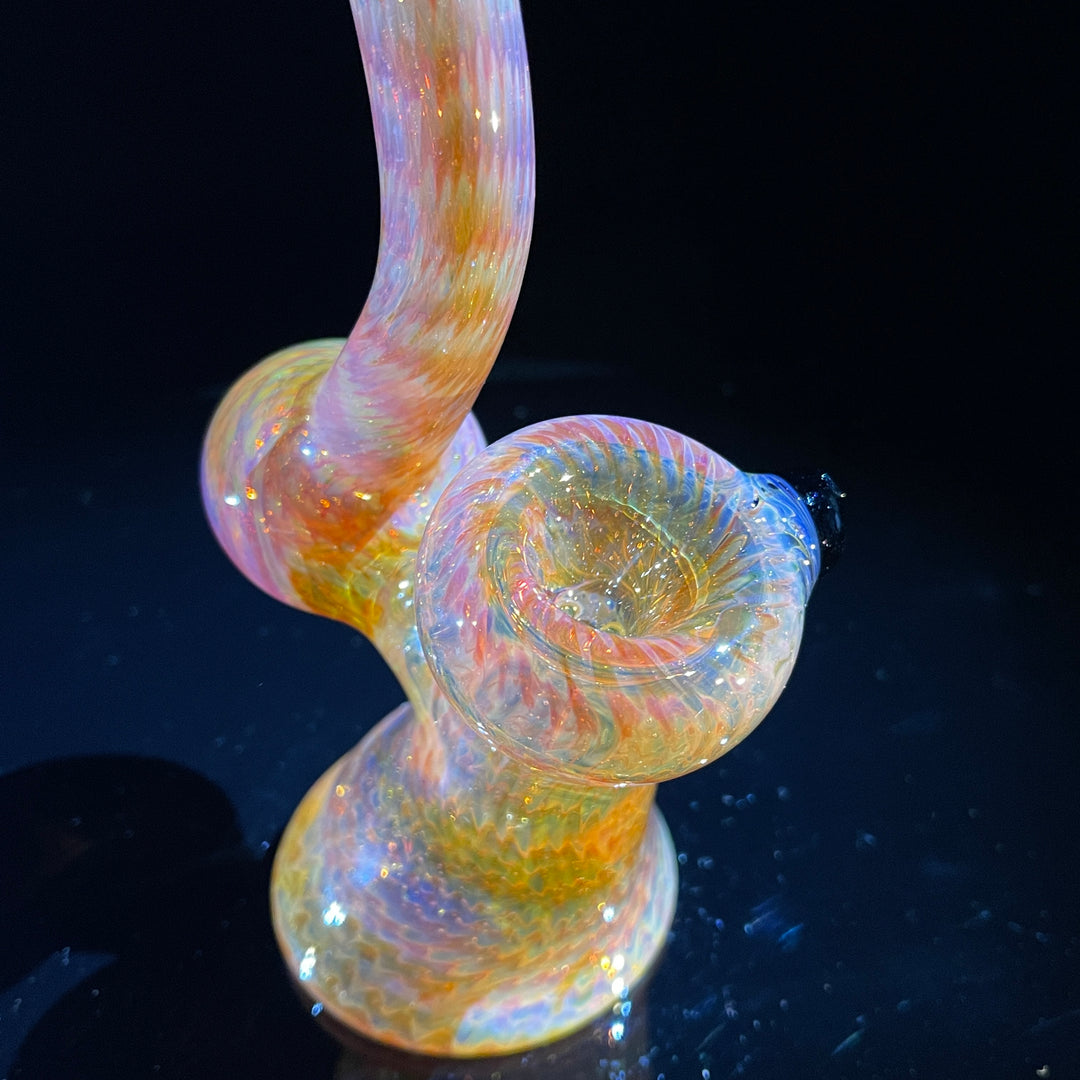 Sunset Bubbler with Black Carb Glass Pipe Cose Glass   