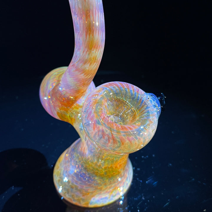 Sunset Bubbler with Black Carb Glass Pipe Cose Glass   