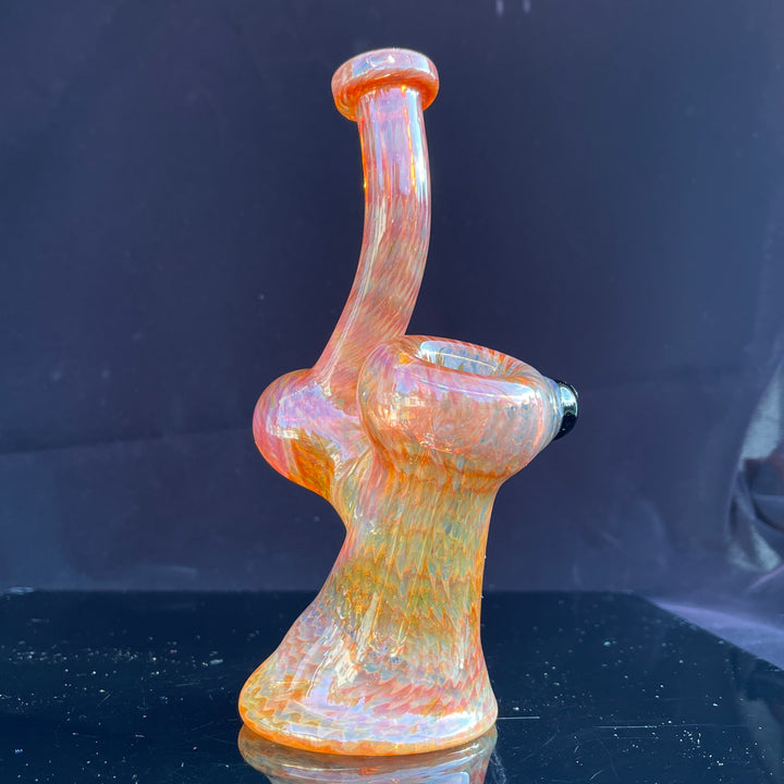 Sunset Bubbler with Black Carb Glass Pipe Cose Glass   