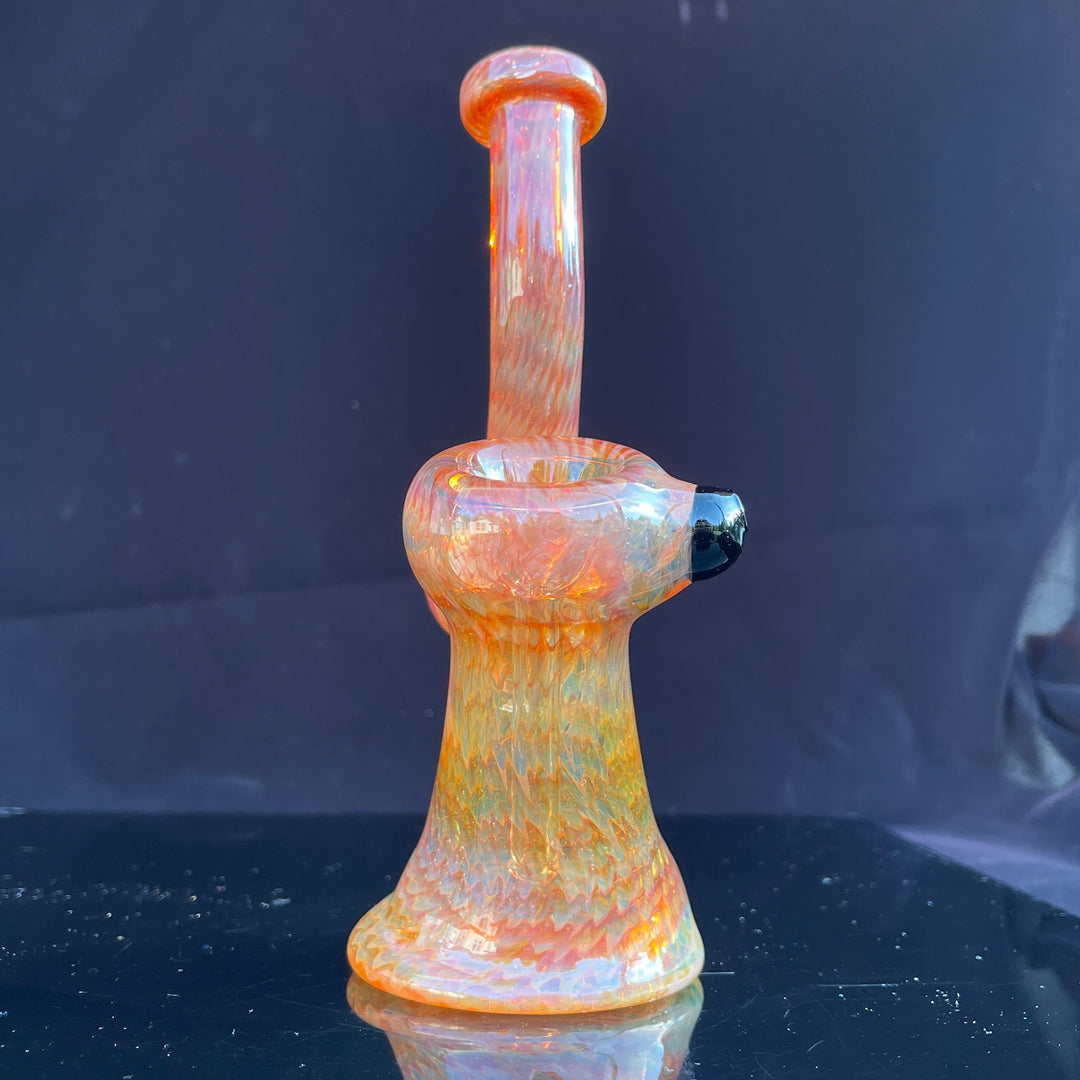 Sunset Bubbler with Black Carb Glass Pipe Cose Glass   