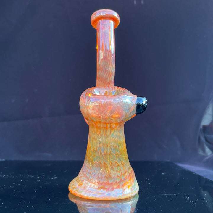 Sunset Bubbler with Black Carb Glass Pipe Cose Glass   