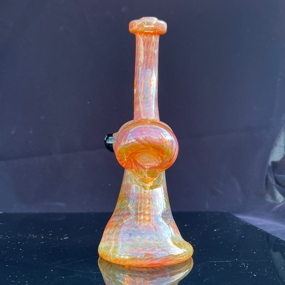 Sunset Bubbler with Black Carb Glass Pipe Cose Glass   