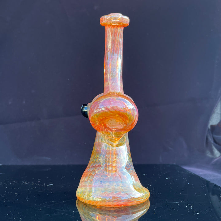 Sunset Bubbler with Black Carb Glass Pipe Cose Glass   