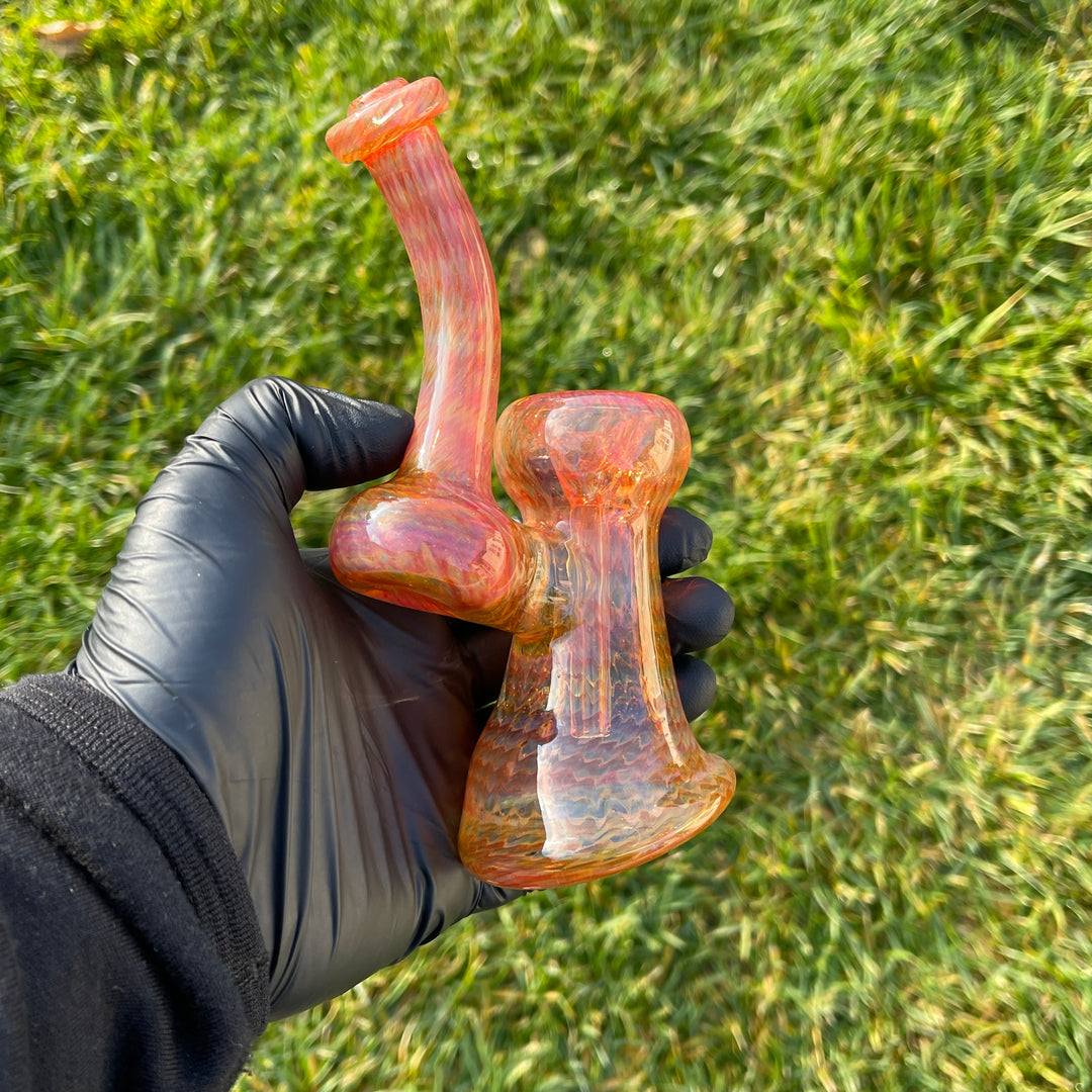 Sunset Bubbler with Black Carb Glass Pipe Cose Glass   