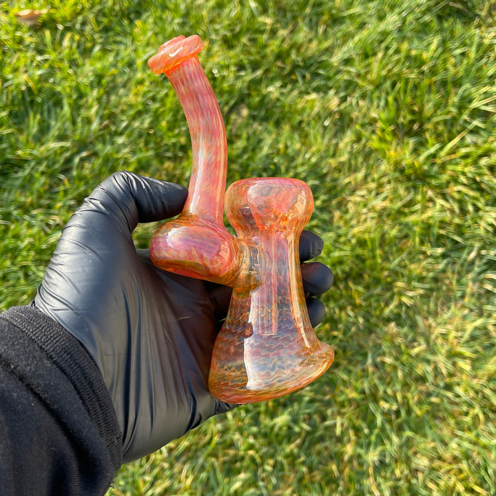 Sunset Bubbler with Black Carb Glass Pipe Cose Glass   