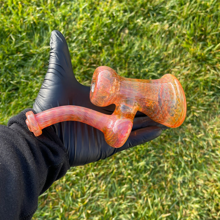 Sunset Bubbler with Black Carb Glass Pipe Cose Glass   