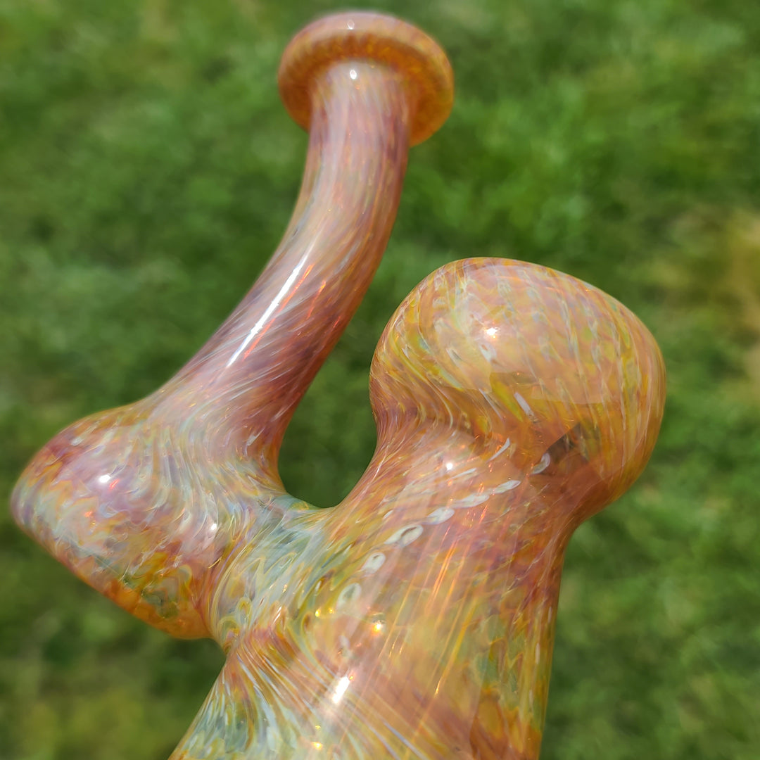 Sunrise Bubbler with Purple Carb Glass Pipe Cose Glass   