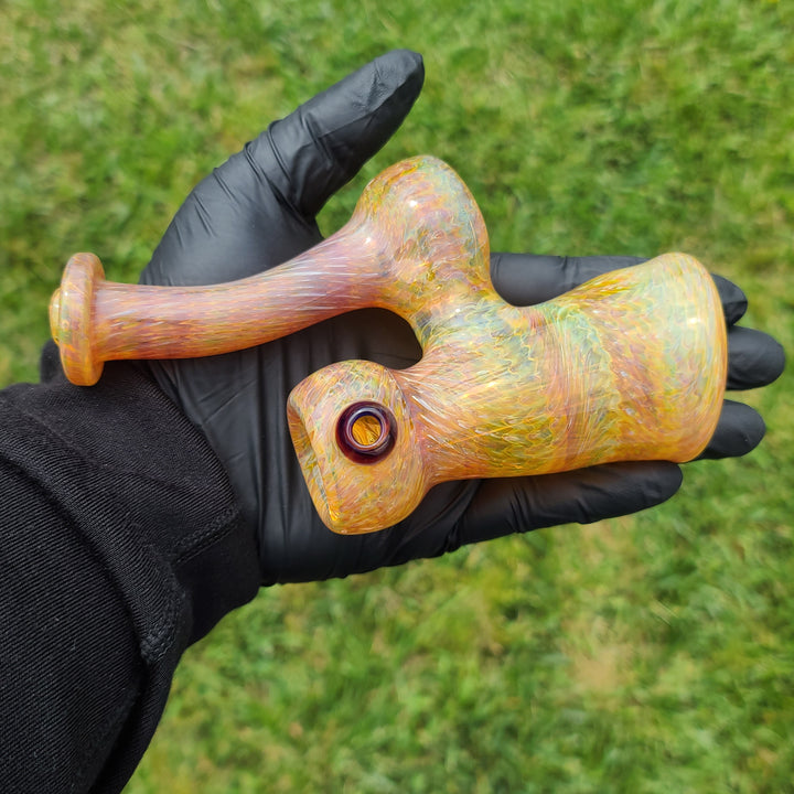 Sunrise Bubbler with Purple Carb Glass Pipe Cose Glass   