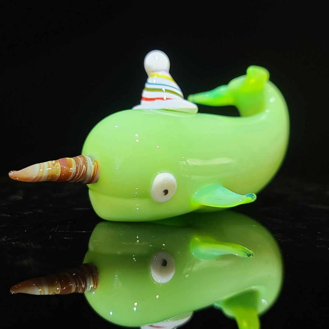 Green Party Narwhal Glass Pipe Dellene Peralta Glass   