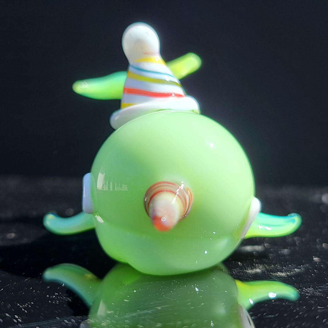 Green Party Narwhal Glass Pipe Dellene Peralta Glass   