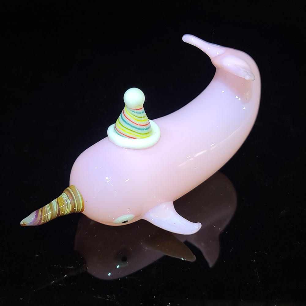 Pink Party Narwhal Glass Pipe Dellene Peralta Glass   