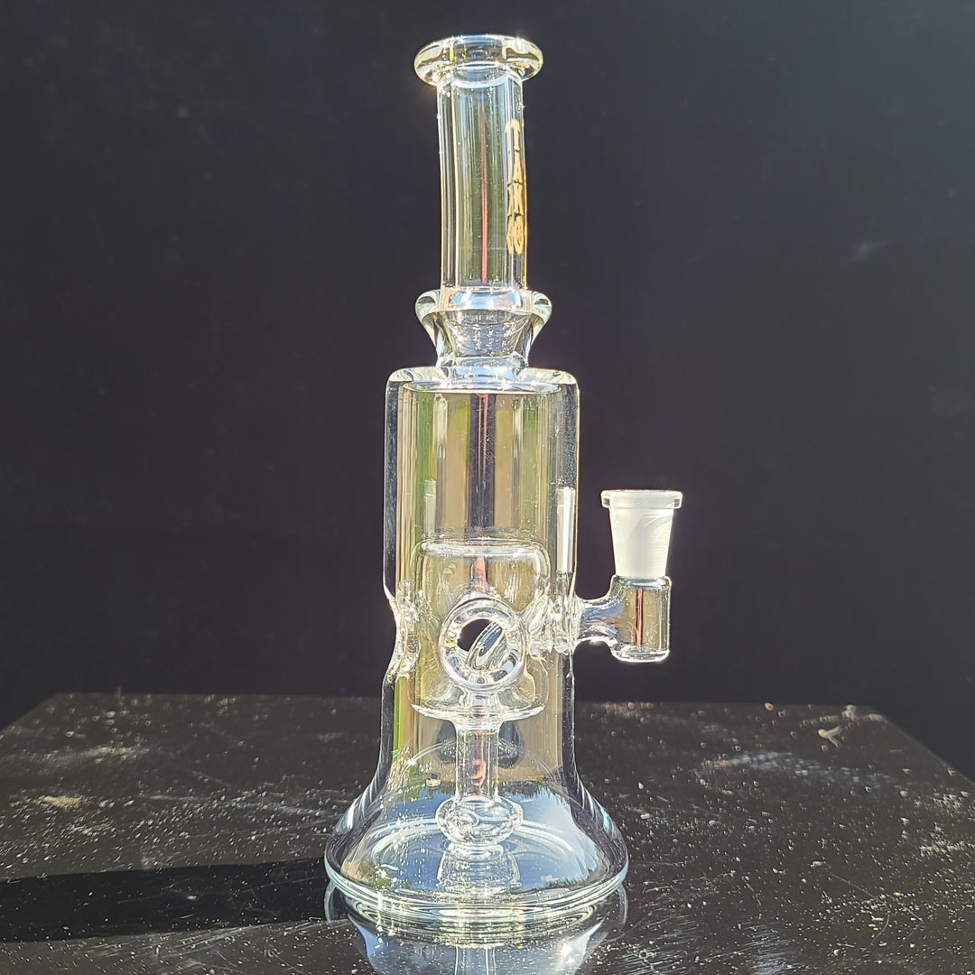 Clear Fab Hanger - Gold Logo Glass Pipe Evan Chait Glassworks   