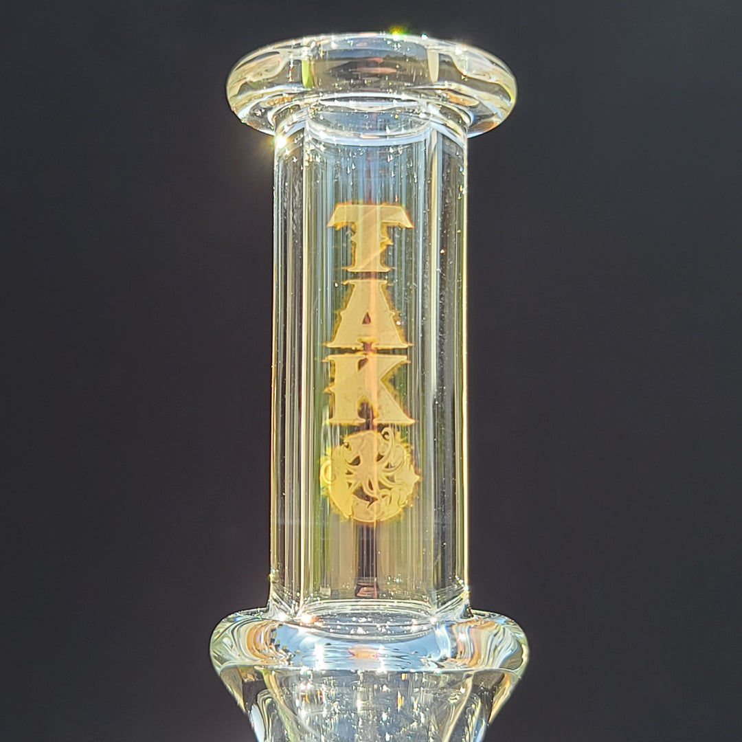 Clear Fab Hanger - Gold Logo Glass Pipe Evan Chait Glassworks   