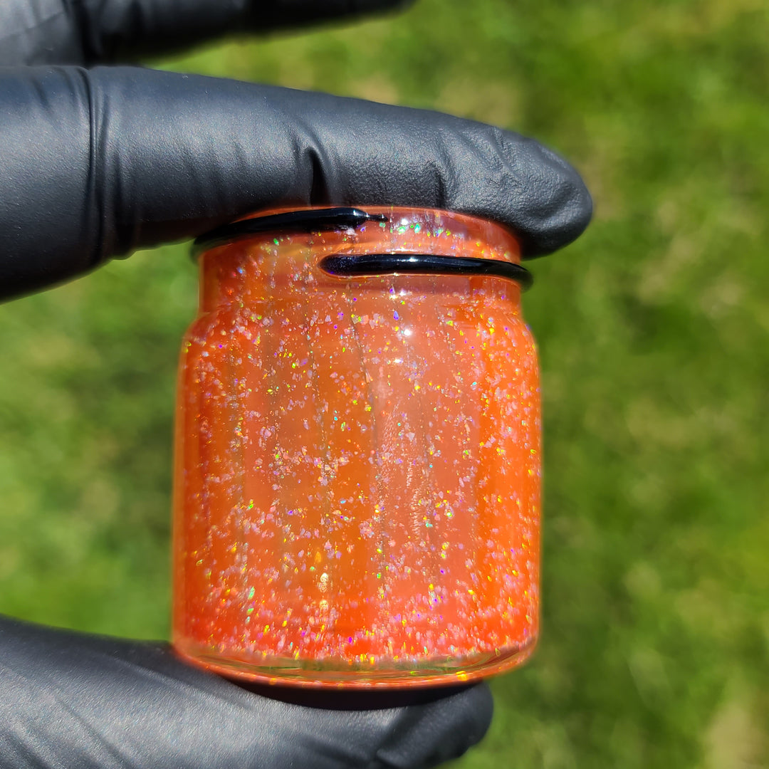 Orange Crushed Opal Jar - Large Accessory Empty 1 Glass   