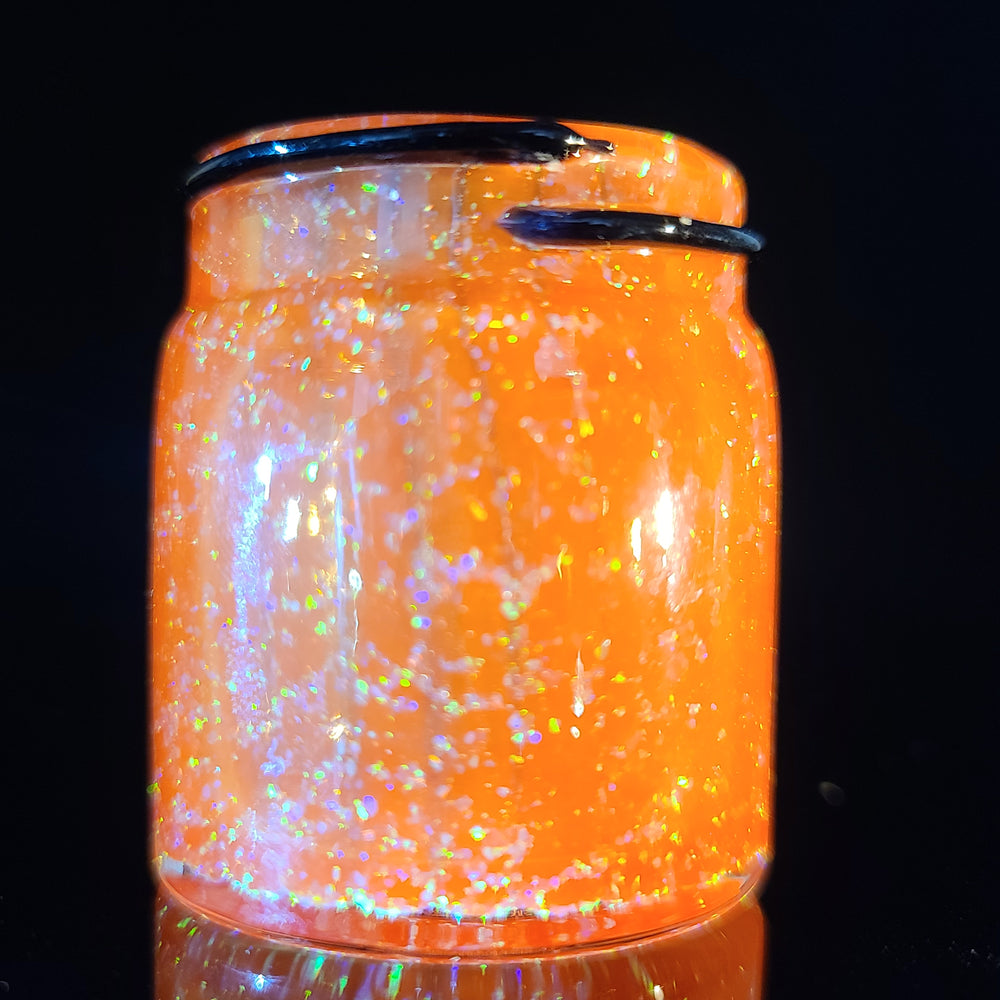 Orange Crushed Opal Jar - Large Accessory Empty 1 Glass   