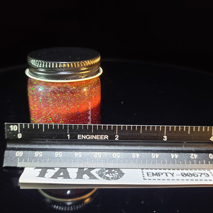 Red Crushed Opal Jar - Large Accessory Empty 1 Glass   