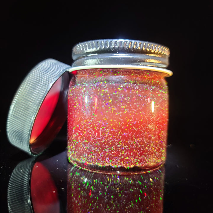 Red Crushed Opal Jar - Large Accessory Empty 1 Glass   