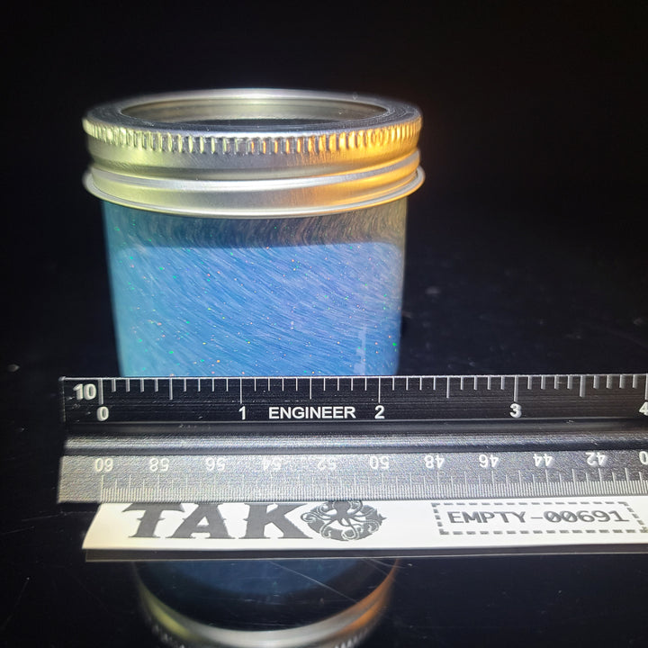 Steel Blue Crushed Opal Jar - 4oz Accessory Empty 1 Glass   