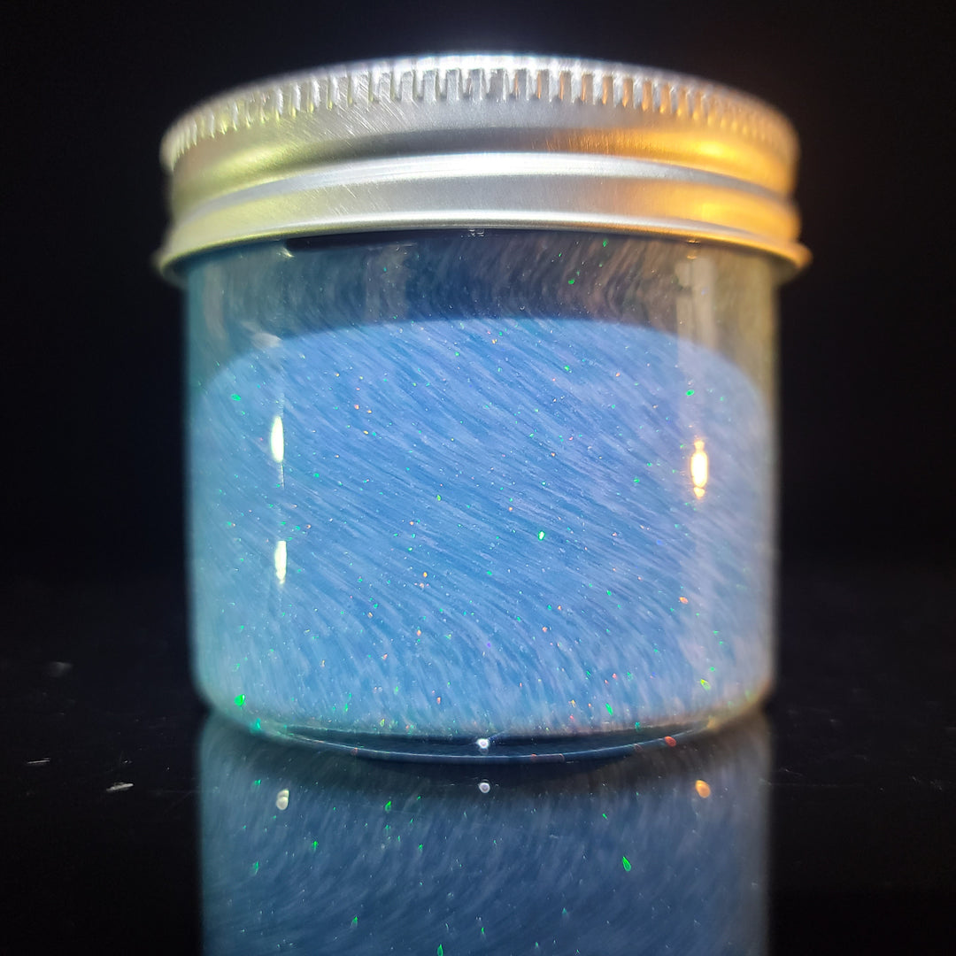 Steel Blue Crushed Opal Jar - 4oz Accessory Empty 1 Glass   