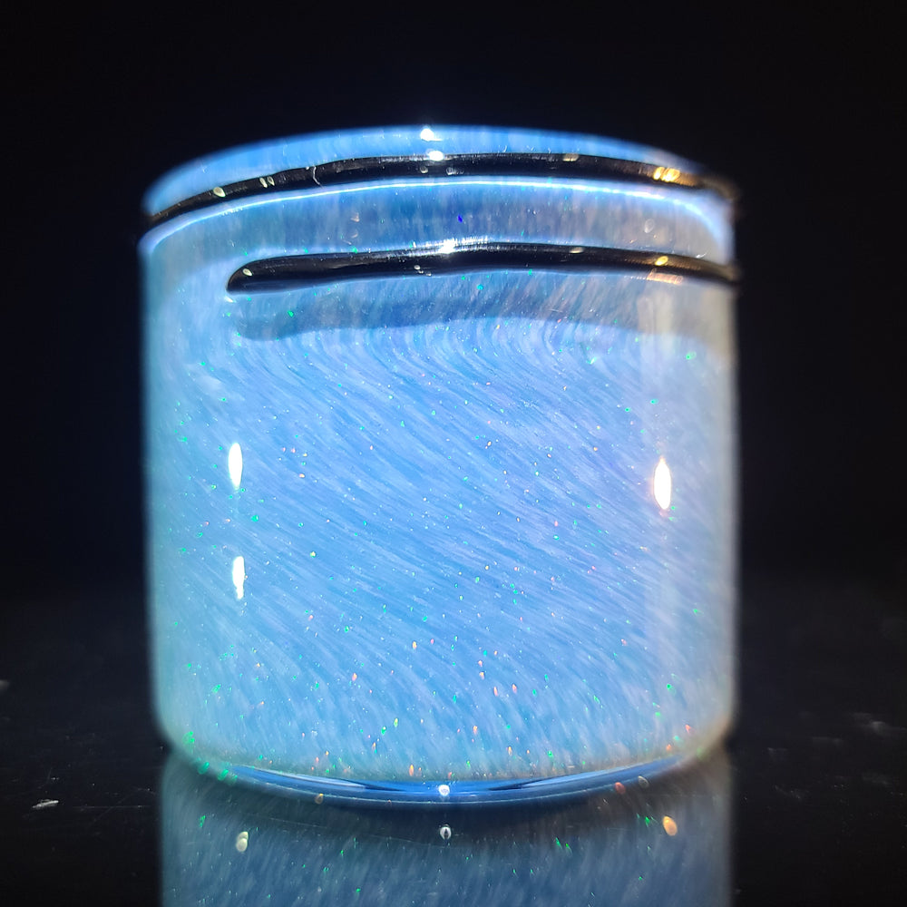 Steel Blue Crushed Opal Jar - 4oz Accessory Empty 1 Glass   