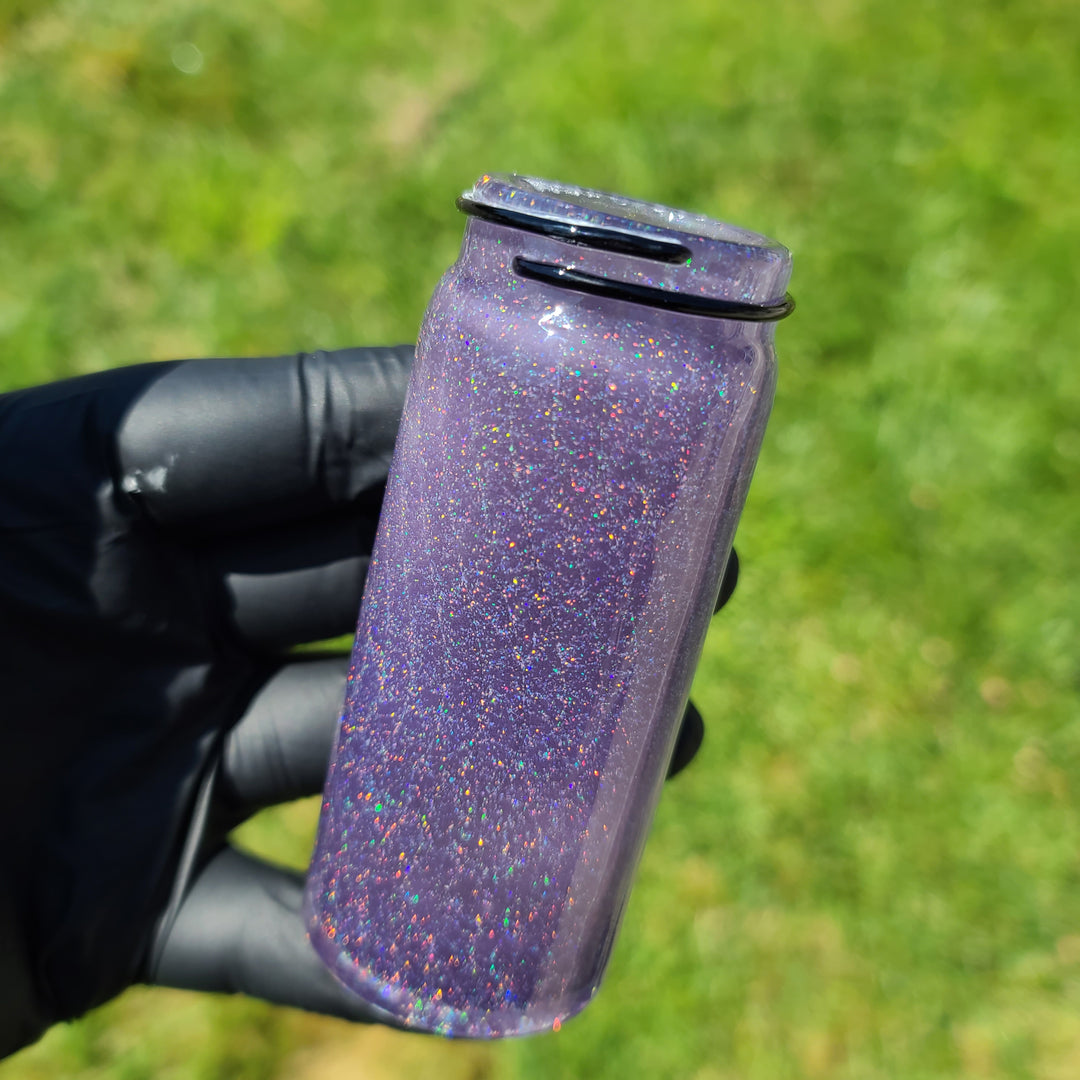 Wavy Purple Crushed Opal Jar - Tall Accessory Empty 1 Glass   